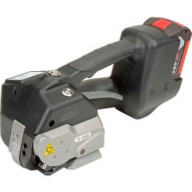 Battery Operated Polyester Strapping Tool for 3/4" Strap Width, Black/Silver/Red
