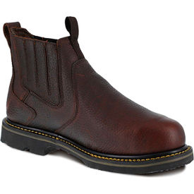 IA5018 6" Internal Met Guard Slip On Work Boot, Steel Toe, Men's Sz 9 M Wide, Brown