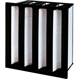 Bank Air Filter, MERV 14, 85% Efficiency, 24"W x 24"H x 12"D, 4V