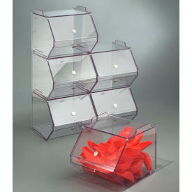 Stackable Clear Acrylic Dispensing Bin with Magnet on Hopper Door
