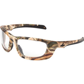 Mossy Oak Blades UD1 Safety Glasses, Camo Frame, Clear Lens, Anti-Fog
