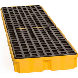 4 Drum In-Line Spill Containment Platform - Yellow with Drain