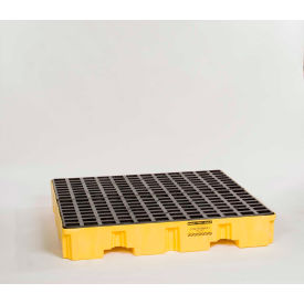 4 Drum Low Profile Spill Containment Pallet - Yellow no Drain