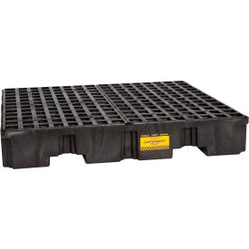 4 Drum Low Profile Spill Containment Pallet - Black no Drain