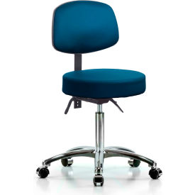 Antibacterial Deluxe Chair w/ Back, Vinyl, Marine Blue