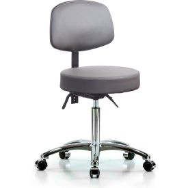 Antibacterial Deluxe Chair with Back, Vinyl, Sterling Gray