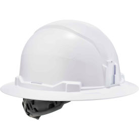 Skullerz® 8971 Hard Hat Full Brim Ratchet Suspension Class E White