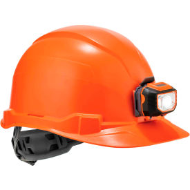 Skullerz 8970LED Hard Hat Cap Style, Ratchet Suspension, LED Light, Class E, Orange