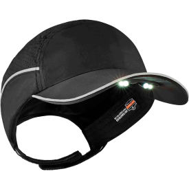 8965 Lightweight Bump Cap, LED Lighting, Long Brim, Black