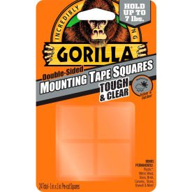 Gorilla Clear Mounting Tape Squares, 24 per Pack