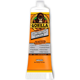 Heavy Duty Construction Adhesive Tube, White, 2.5 oz.