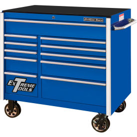 Professional 41-1/2"W x 25"D x 40-1/2"H 11 Drawer Blue Roller Cabinet