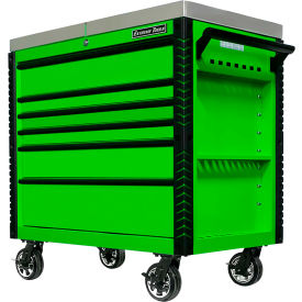 41"Wx25-3/4"Dx43-7/8"H 6 Drawer Green Sliding Top Tool Cart Black Pulls