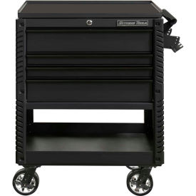 33"Wx22-7/8"Dx44-1-4"H 4 Drawer Matte Black Deluxe Tool Cart With Bumpers