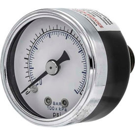 1.5" Utility Pressure Gauge, 1/8" NPT, Dry Fillable, 0/100 PSI, Center Back Mount