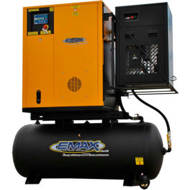 10HP Rotary Screw Compressor, 120 Gal, 145 PSI, 45 CFM, 1 PH 208/232V
