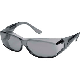 OVR-Spec III OTG Safety Glasses, Anti-Scratch, Gray Lens/Frame, Pack of 12