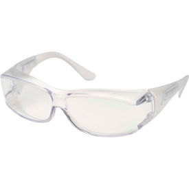 OVR-Spec III OTG Safety Glasses, Anti-Scratch, Clear Lens/Frame, Pack of 12