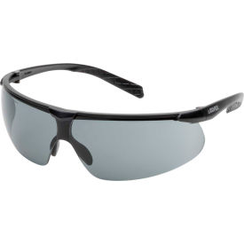 Helium 20 Lightweight Safety Glasses, Anti-Fog, Gray Lens, Black Frame, Pack of 12