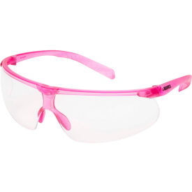 Lightweight Safety Glasses, Anti-Fog, Clear Lens, Pink Frame, Pack of 12