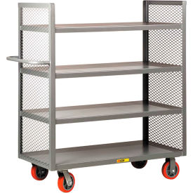 2 Sided Mesh Bulk Truck with 4 Shelves, 3600 lb. Capacity, 65-1/2"L x 30"W x 57"H