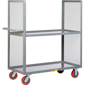 2 Sided Shelf Truck with 2 Shelves, 3600 lb. Capacity, 53-1/2"L x 30"W x 57"H, Gray
