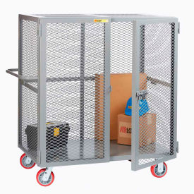 HD Job Site Security Box Truck w/Handle, No Center Shelf, 30x60, 6" Poly Wheels