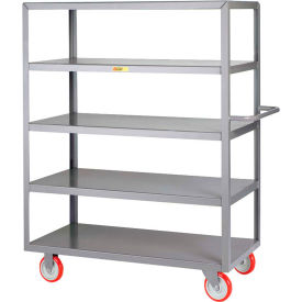 Service Cart with 5 Shelves, 1200 lb. Capacity, 53-1/2"L x 24"W x 61-1/2"H, Gray