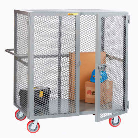 HD Job Site Security Box Truck w/Handle, No Center Shelf, 24x48, 6" Poly Wheels