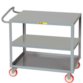 Shelf Truck w/3 Lip Shelves, 1200 lb. Capacity, 53-1/2"L x 24"W x 39-1/2"H, Gray