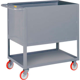 Raised Platform Box Trucks w/Lower Shelf, 4 Solid Sides 24x36, Poly Wheels