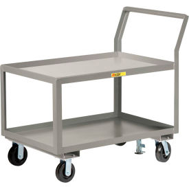 Utility Cart w/2 Tray Shelves & Floor Lock, 3600 lb. Cap, 63"L x 30"W x 44-1/2"H