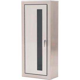 Fire Extinguisher Cabinet, Breakable Glass Window, Surface Mount, Silver