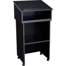 Tabletop Lectern w/AV Cart/Lectern Base, Black, 22/112-BK