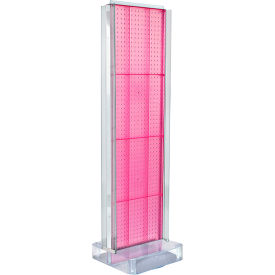Global Approved, Two-Sided Pegboard Floor Display with Studio Base, 17"W x 17"D x 60"H
