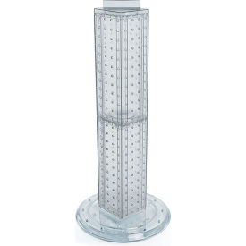 Four Sided Pegboard Tower Display W/ Revolving 9" Base, 9"W x 9"D x 25"H