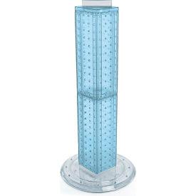 Four Sided Pegboard Tower Display W/ Revolving 9" Base, 9"W x 9"D x 25"H