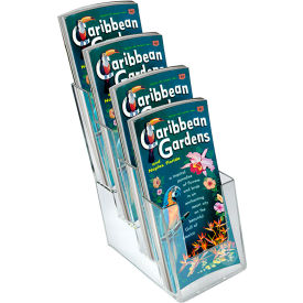 Four-Tier Brochure Holder, 4-1/4"W x 6"D x 10"H - Pkg Qty 2