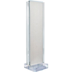 Two-Sided Pegboard Floor Display With Studio Base, 17"W x 17"D x 60"H