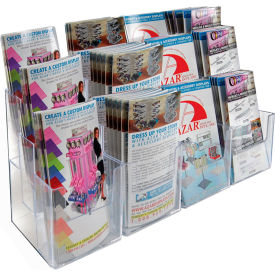 Three-Tier Brochure Holder, 27"W x 5-1/4"D x 9"H - Pkg Qty 2