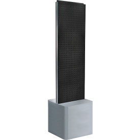Two-Sided Pegboard Floor Display with Adjustable Studio Base, 17"W x 17"D x 70"H