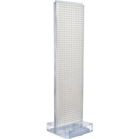 Two-Sided Pegboard Floor Display with Studio Base, 17"W x 17"D x 60"H