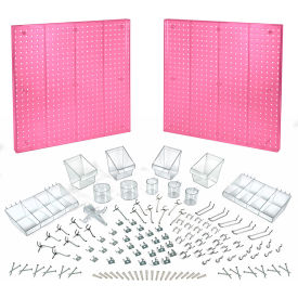 Pegboard Organizer Kit, Pink, 48"W x 7/8"D x 24"H
