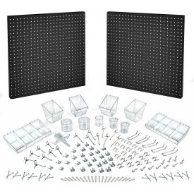 Pegboard Organizer Kit, Black, 48"W x 7/8"D x 24"H
