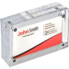 Vertical/Horizontal Sign Holder with Block Stand, 4-1/2"W x 1-1/2"D x 3"H