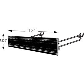 Global Approved 600312-BLK, C Channel, 12"W x 1/4"D x 3"H