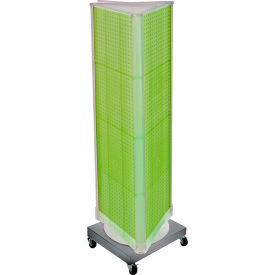 Three-Sided Pegboard Floor Display with Revolving Base, 16"W x 16"D x 67"H