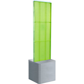 Two-Sided Pegboard Floor Display with Adjustable Studio Base, 17"W x 17"D x 70"H