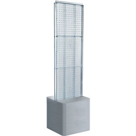 Two-Sided Pegboard Floor Display with Adjustable Studio Base - 17"W x 17"D x 70"H