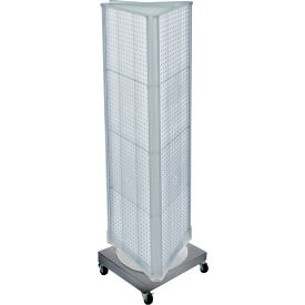 Three-Sided Pegboard Floor Display W/ Revolving Base, 16"W x 16"D x 67"H